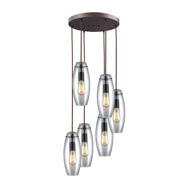 ELK Home - 60044-6R - Six Light Pendant - Menlow Park - Oil Rubbed Bronze from Lighting & Bulbs Unlimited in Charlotte, NC