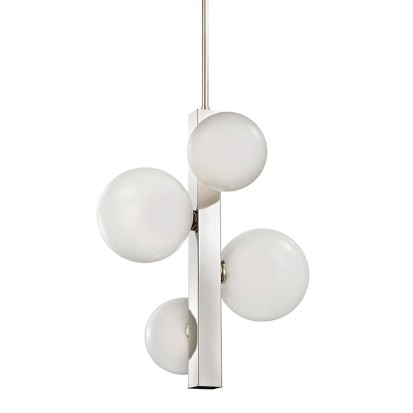 Hudson Valley - 8704-PN - Four Light Pendant - Hinsdale - Polished Nickel from Lighting & Bulbs Unlimited in Charlotte, NC