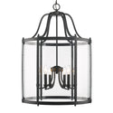 Six Light Pendant from the Payton BLK Collection in Matte Black Finish by Golden