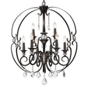 Nine Light Chandelier from the Ella EBB Collection in Brushed Etruscan Bronze Finish by Golden