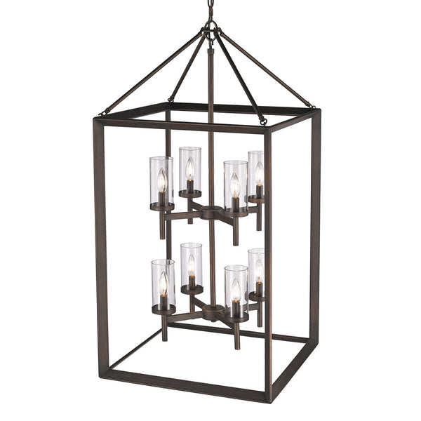 Eight Light Pendant from the Smyth Collection in Gunmetal Bronze Finish by Golden