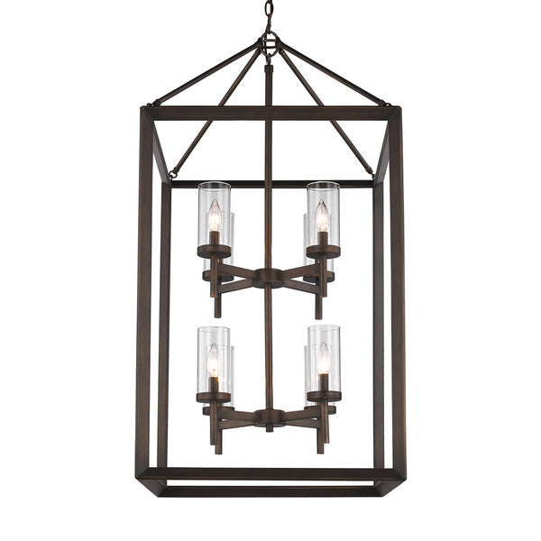 Eight Light Pendant from the Smyth Collection in Gunmetal Bronze Finish by Golden
