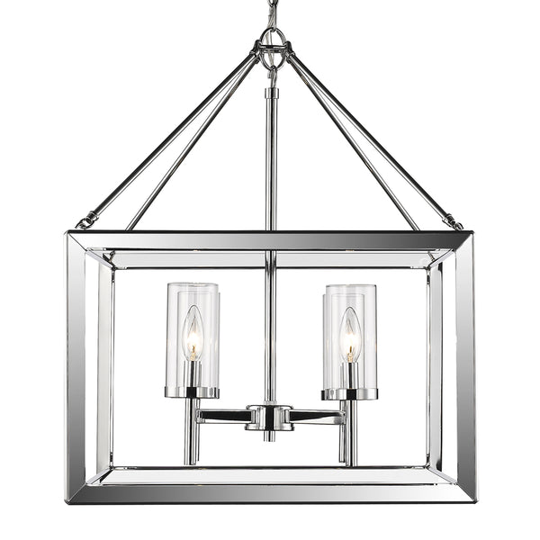 Golden - 2074-4 CH-CLR - Four Light Chandelier - Smyth CH - Chrome from Lighting & Bulbs Unlimited in Charlotte, NC