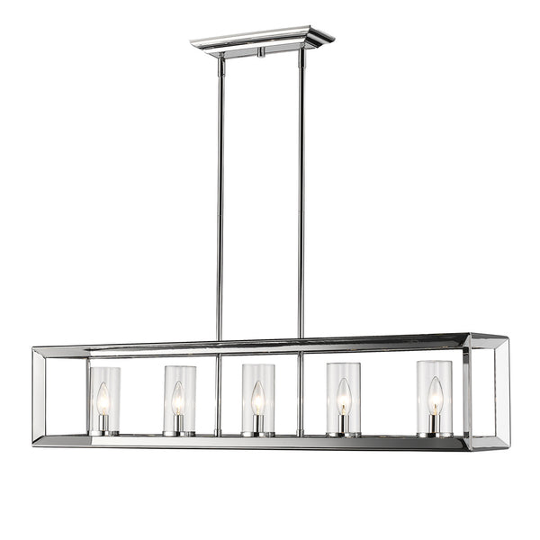 Five Light Linear Pendant from the Smyth CH Collection in Chrome Finish by Golden