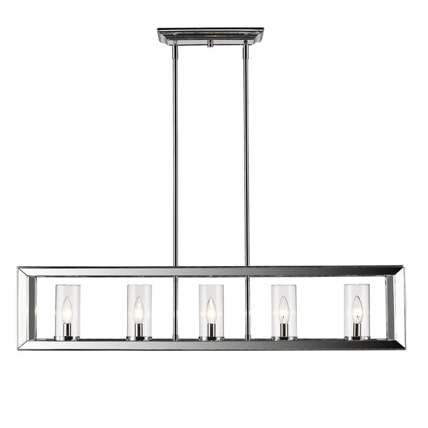 Golden - 2074-LP CH-CLR - Five Light Linear Pendant - Smyth CH - Chrome from Lighting & Bulbs Unlimited in Charlotte, NC