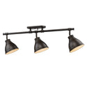 Three Light Semi-Flush Mount from the Duncan RBZ Collection in Rubbed Bronze Finish by Golden