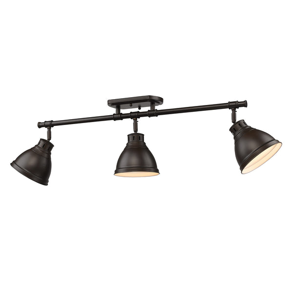 Golden - 3602-3SF RBZ-RBZ - Three Light Semi-Flush Mount - Duncan RBZ - Rubbed Bronze from Lighting & Bulbs Unlimited in Charlotte, NC