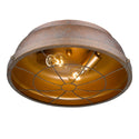Two Light Flush Mount from the Bartlett CP Collection in Copper Patina Finish by Golden