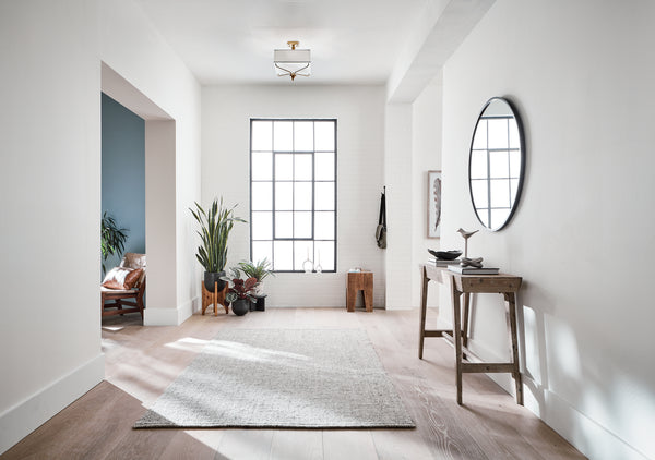 Three Light Semi Flush Mount from the Arlo Collection in Natural Brass Finish by Kichler
