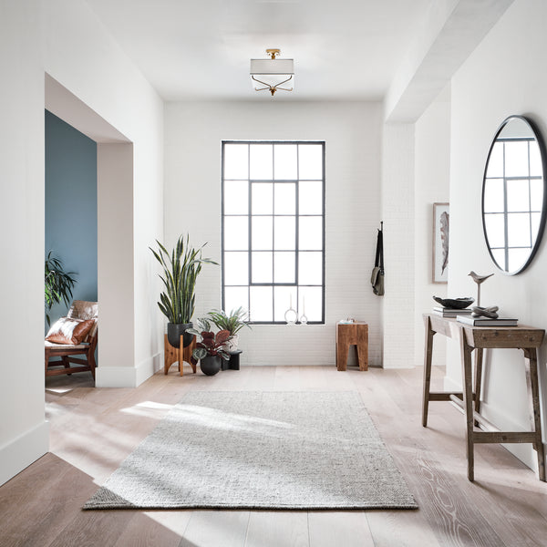 Three Light Semi Flush Mount from the Arlo Collection in Natural Brass Finish by Kichler