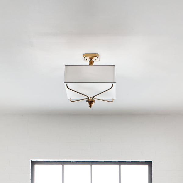 Three Light Semi Flush Mount from the Arlo Collection in Natural Brass Finish by Kichler