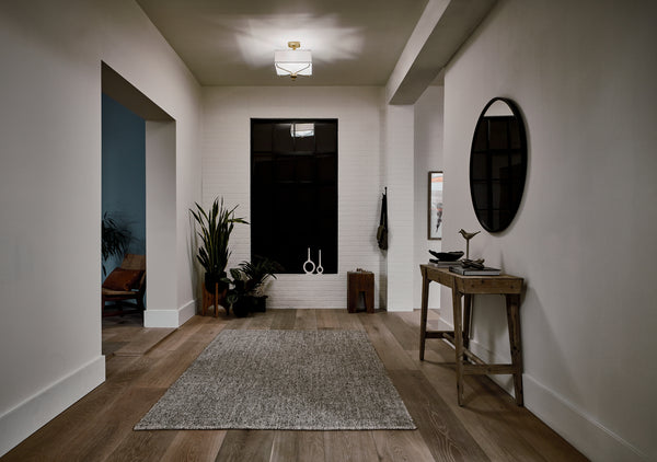 Three Light Semi Flush Mount from the Arlo Collection in Natural Brass Finish by Kichler