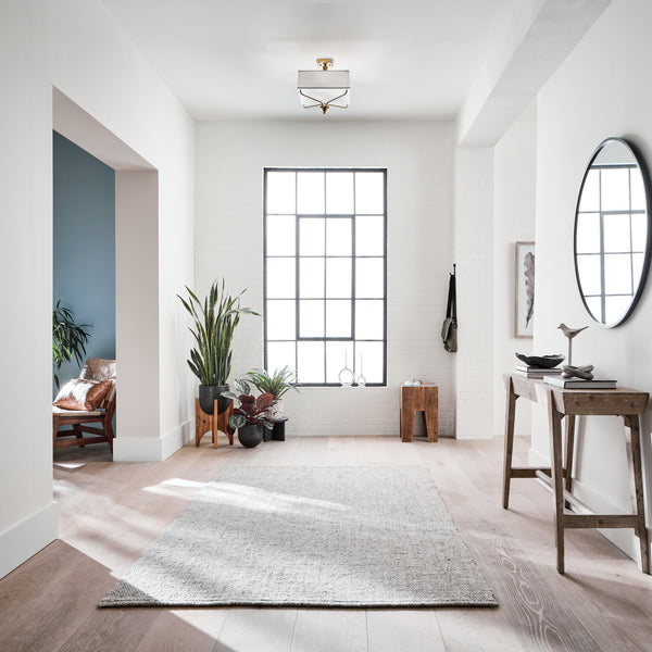 Three Light Semi Flush Mount from the Arlo Collection in Natural Brass Finish by Kichler