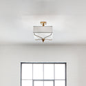 Three Light Semi Flush Mount from the Arlo Collection in Natural Brass Finish by Kichler