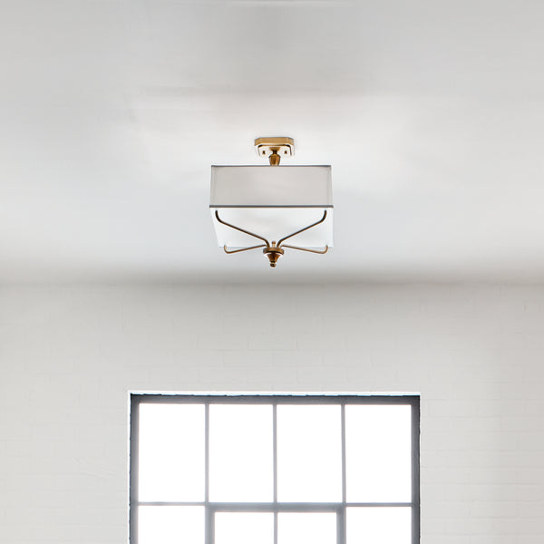 Three Light Semi Flush Mount from the Arlo Collection in Natural Brass Finish by Kichler