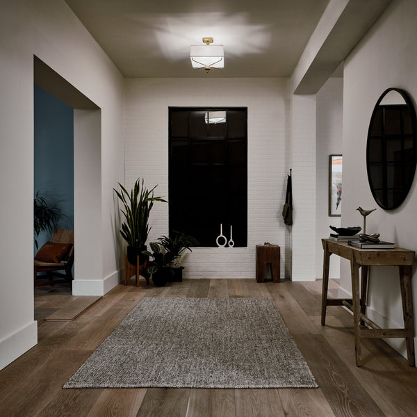 Three Light Semi Flush Mount from the Arlo Collection in Natural Brass Finish by Kichler