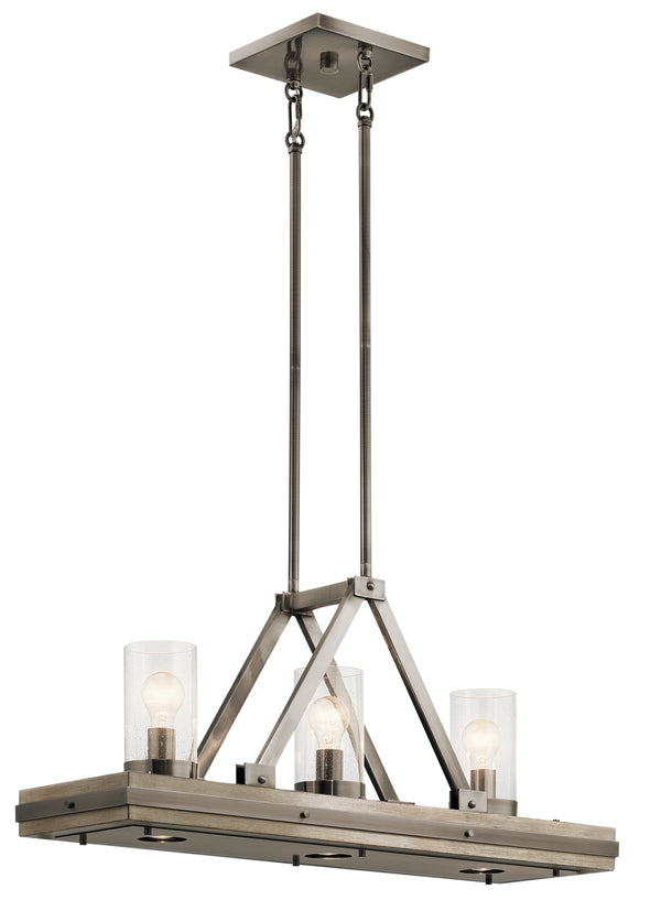 Kichler - 43433CLP - Three Light Linear Chandelier - Colerne - Classic Pewter from Lighting & Bulbs Unlimited in Charlotte, NC