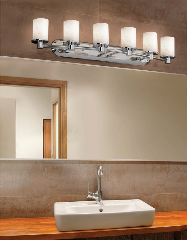 Justice Designs - CLD-8516-10-NCKL - Six Light Bath Bar - Clouds - Brushed Nickel from Lighting & Bulbs Unlimited in Charlotte, NC