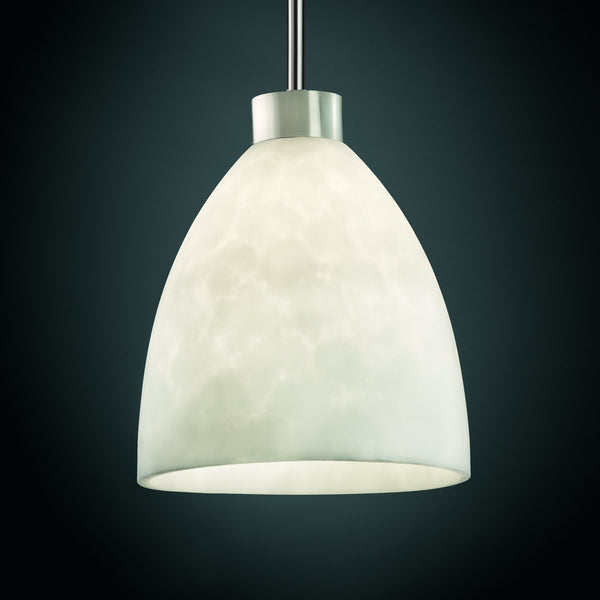Justice Designs - CLD-8814-18-NCKL-BKCD - One Light Pendant - Clouds - Brushed Nickel from Lighting & Bulbs Unlimited in Charlotte, NC