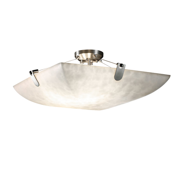 Justice Designs - CLD-9612-25-NCKL-LED5-5000 - LED Semi-Flush Mount - Clouds - Brushed Nickel from Lighting & Bulbs Unlimited in Charlotte, NC