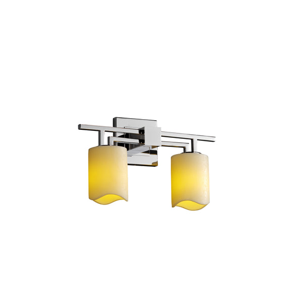 Justice Designs - CNDL-8702-14-CREM-CROM - Two Light Bath Bar - CandleAria - Polished Chrome from Lighting & Bulbs Unlimited in Charlotte, NC