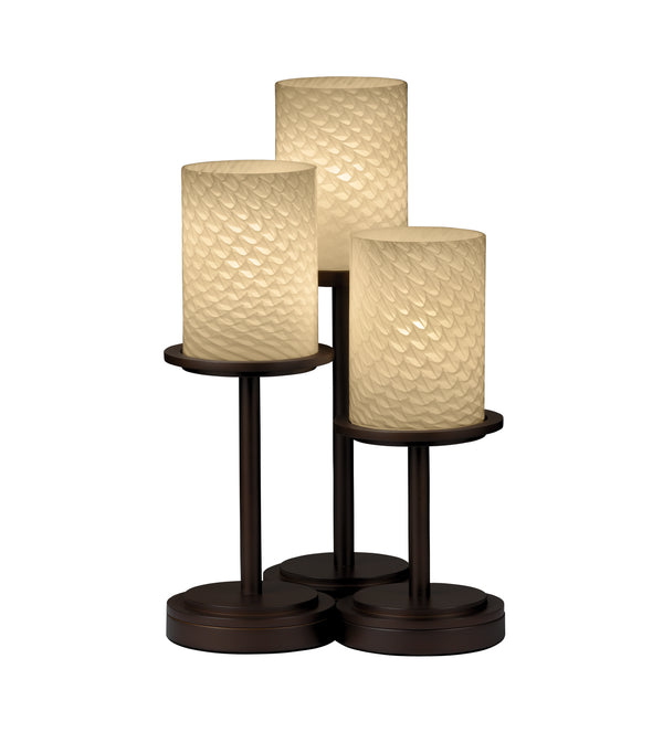 Justice Designs - FSN-8797-10-WEVE-DBRZ - Three Light Table Lamp - Fusion - Dark Bronze from Lighting & Bulbs Unlimited in Charlotte, NC