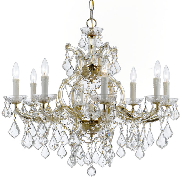Crystorama - 4408-GD-CL-SAQ - Nine Light Chandelier - Maria Theresa - Gold from Lighting & Bulbs Unlimited in Charlotte, NC