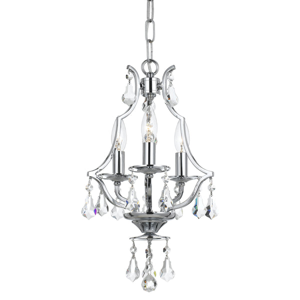 Crystorama - 5933-CH-CL-MWP - Three Light Mini Chandelier - Cedar - Polished Chrome from Lighting & Bulbs Unlimited in Charlotte, NC