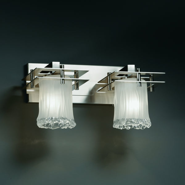 Justice Designs - GLA-8172-16-WTFR-NCKL - Two Light Bath Bar - Veneto Luce - Brushed Nickel from Lighting & Bulbs Unlimited in Charlotte, NC