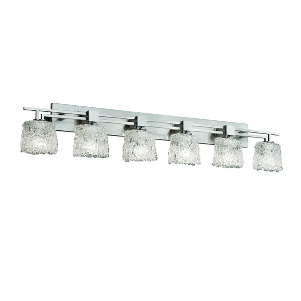 Justice Designs - GLA-8706-30-LACE-NCKL - Six Light Bath Bar - Veneto Luce - Brushed Nickel from Lighting & Bulbs Unlimited in Charlotte, NC