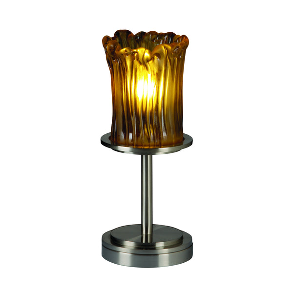 Justice Designs - GLA-8798-16-AMBR-NCKL - One Light Table Lamp - Veneto Luce - Brushed Nickel from Lighting & Bulbs Unlimited in Charlotte, NC