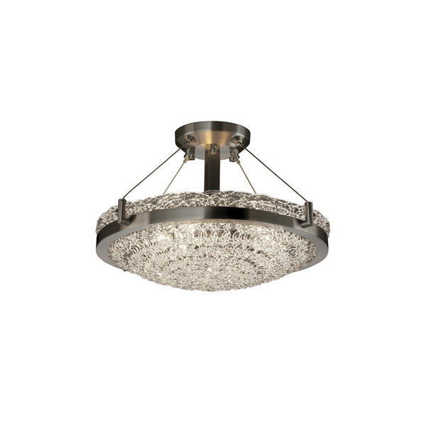 Justice Designs - GLA-9681-35-LACE-NCKL-LED3-3000 - LED Semi-Flush Mount - Veneto Luce - Brushed Nickel from Lighting & Bulbs Unlimited in Charlotte, NC