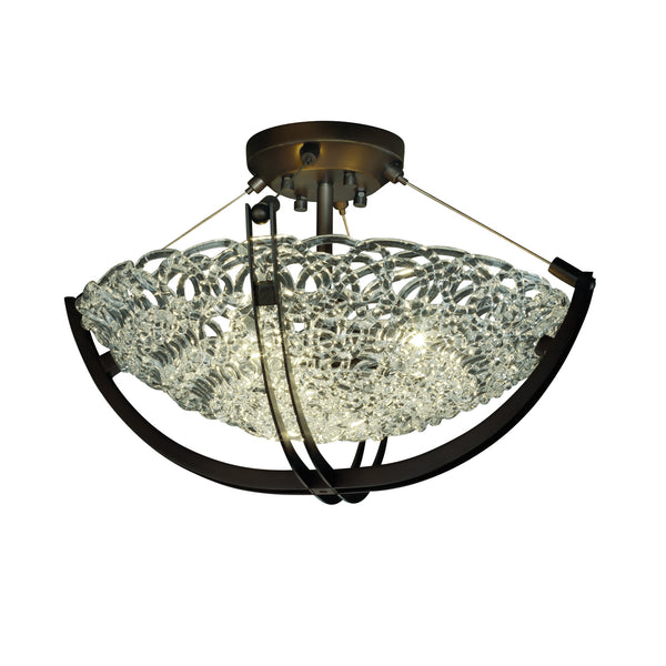 Justice Designs - GLA-9711-35-LACE-DBRZ-LED3-3000 - LED Semi-Flush Mount - Veneto Luce - Dark Bronze from Lighting & Bulbs Unlimited in Charlotte, NC