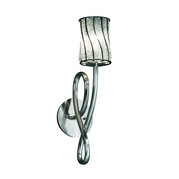 Justice Designs - WGL-8911-10-SWCB-NCKL - Wall Sconce - Wire Glass - Brushed Nickel from Lighting & Bulbs Unlimited in Charlotte, NC