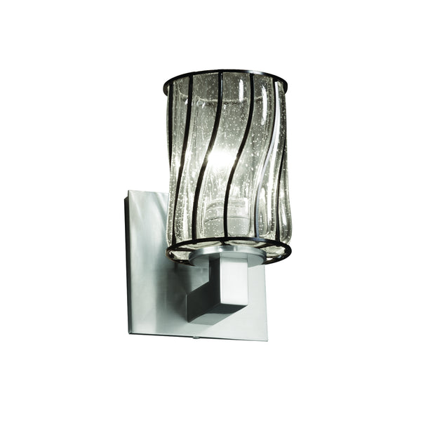 Justice Designs - WGL-8921-10-SWCB-NCKL - Wall Sconce - Wire Glass - Brushed Nickel from Lighting & Bulbs Unlimited in Charlotte, NC