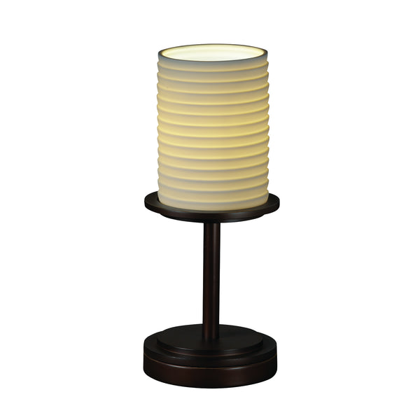 Justice Designs - POR-8798-10-SAWT-DBRZ - One Light Table Lamp - Limoges - Dark Bronze from Lighting & Bulbs Unlimited in Charlotte, NC