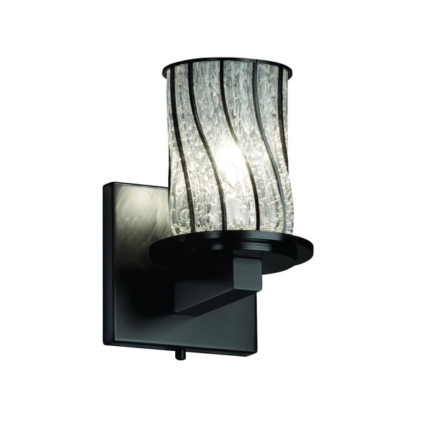 Justice Designs - WGL-8771-10-SWCB-MBLK - Wall Sconce - Wire Glass - Matte Black from Lighting & Bulbs Unlimited in Charlotte, NC