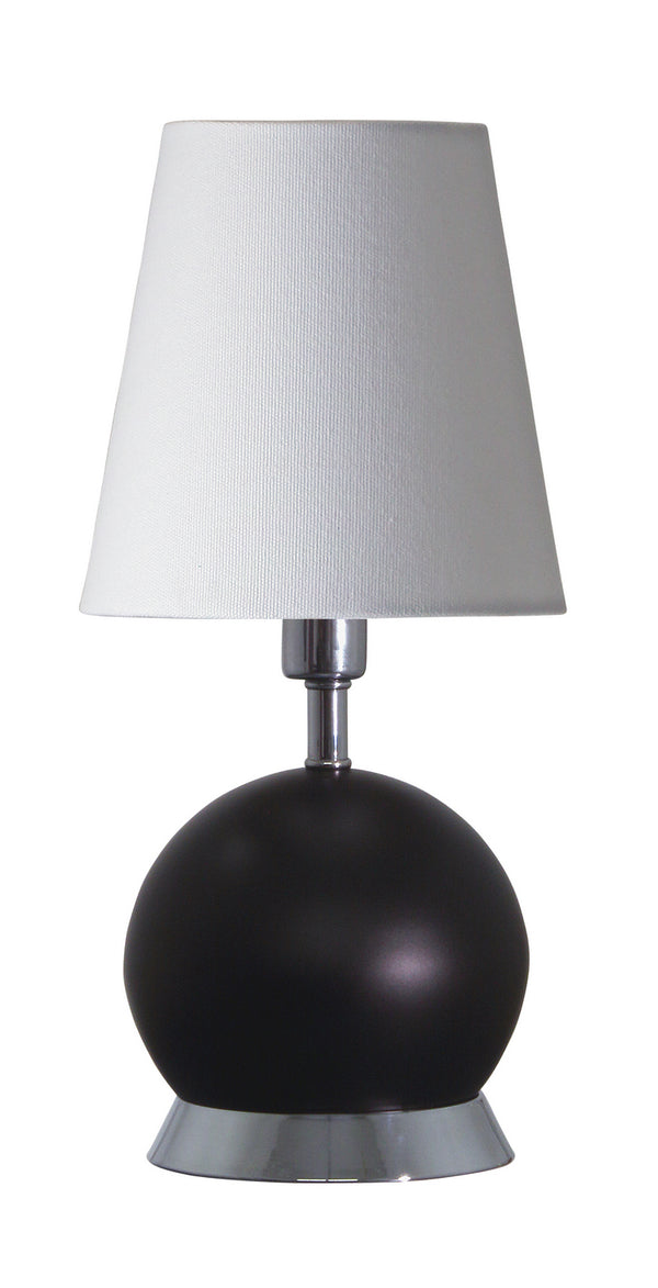 One Light Table Lamp from the Geo Collection in Black Matte With Chrome Finish by House of Troy