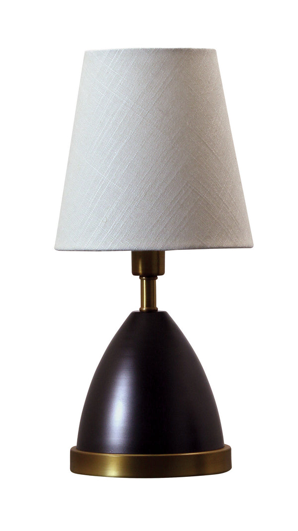 One Light Table Lamp from the Geo Collection in Mahogany Bronze With Weathered Brass Finish by House of Troy