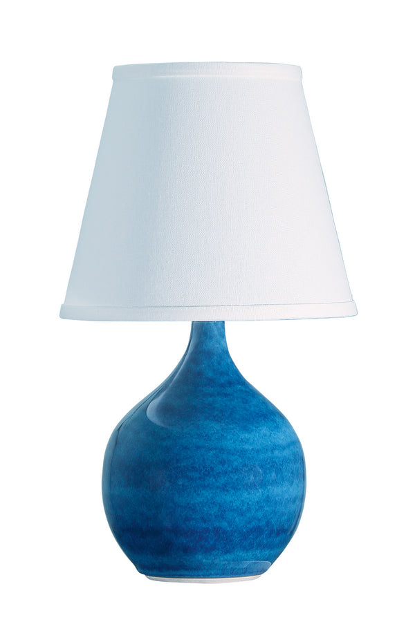 One Light Table Lamp from the Scatchard Collection in Blue Gloss Finish by House of Troy
