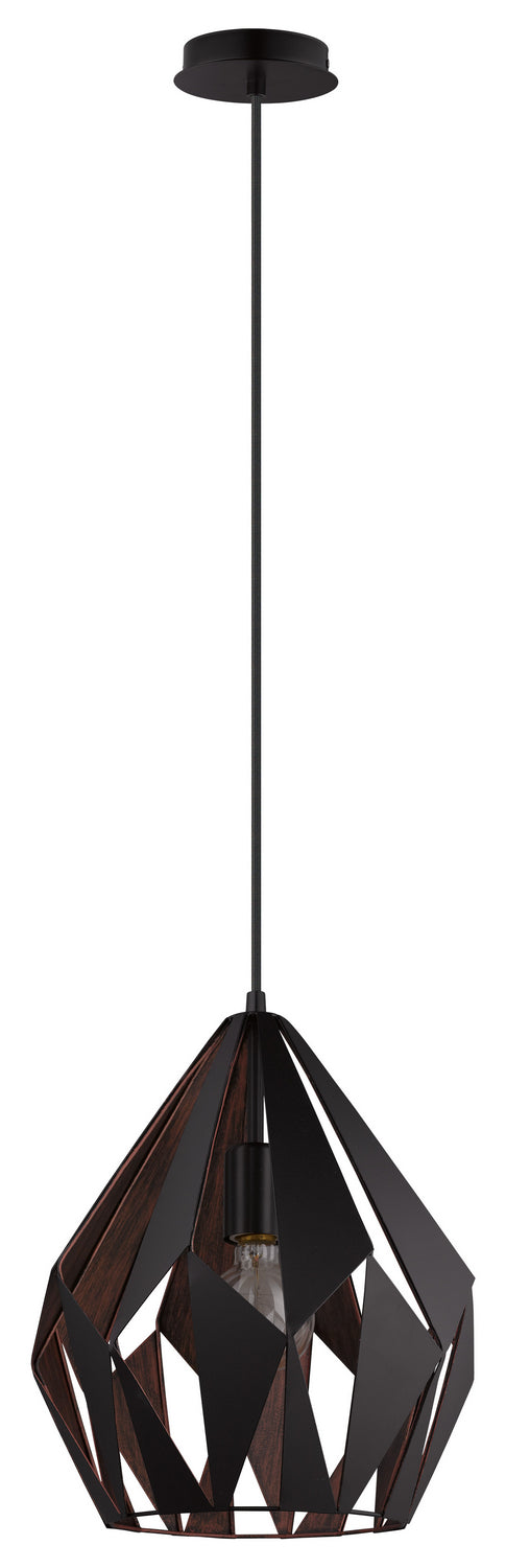 Eglo USA - 49254A - One Light Pendant - Carlton 1 - Black & Copper from Lighting & Bulbs Unlimited in Charlotte, NC