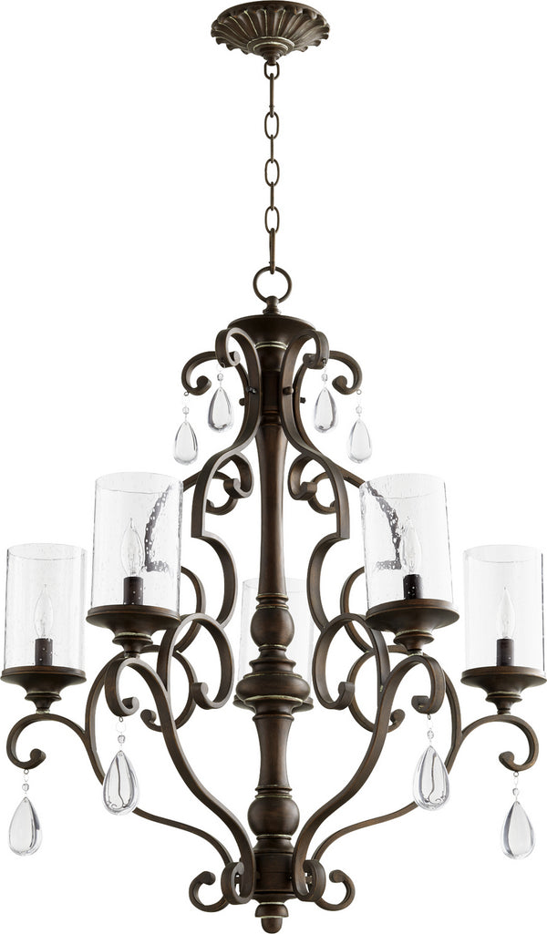 Quorum - 6073-5-39 - Five Light Chandelier - San Miguel - Vintage Copper from Lighting & Bulbs Unlimited in Charlotte, NC