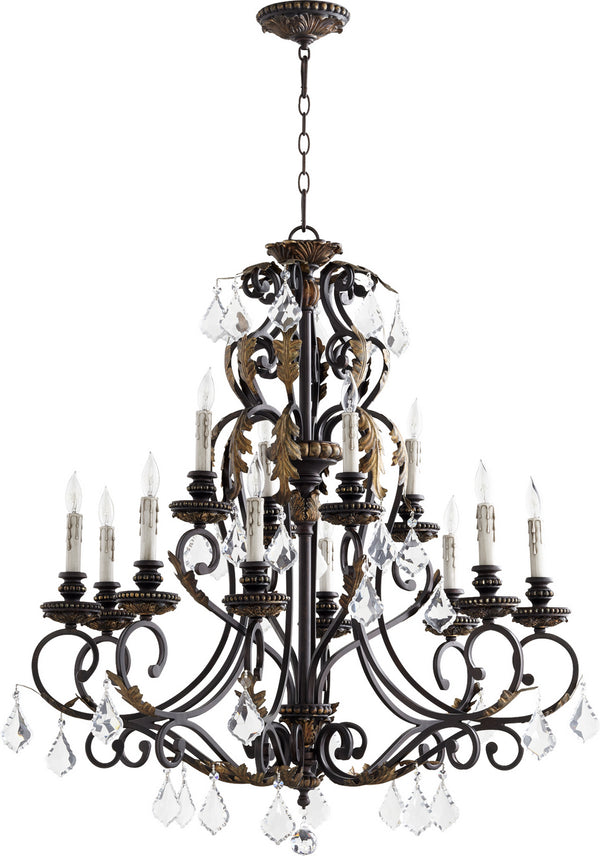 Quorum - 6157-12-44 - 12 Light Chandelier - Rio Salado - Toasted Sienna With Mystic Silver from Lighting & Bulbs Unlimited in Charlotte, NC