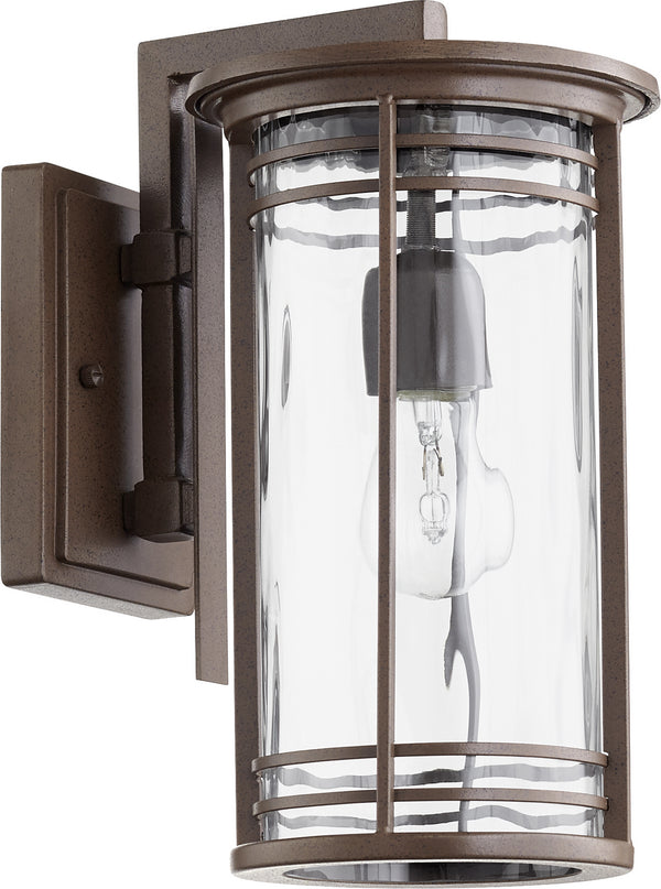 Quorum - 7916-7-186 - One Light Outdoor Lantern - Larson - Oiled Bronze w/ Clear Hammered Glass from Lighting & Bulbs Unlimited in Charlotte, NC