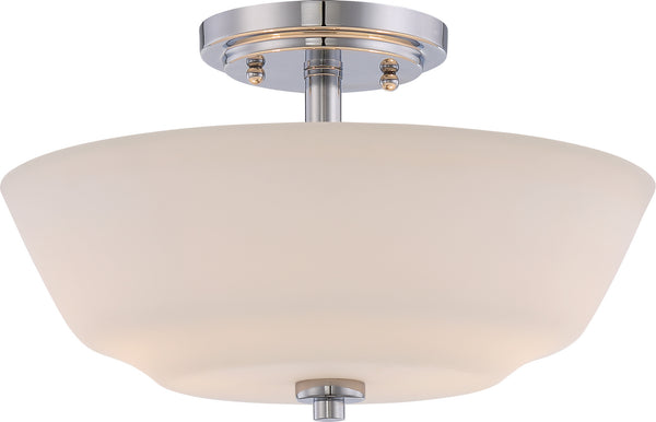 Nuvo Lighting - 60-5806 - Two Light Semi Flush Mount - Willow - Polished Nickel from Lighting & Bulbs Unlimited in Charlotte, NC