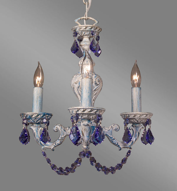 Classic Lighting - 8335 BLU SAP - Four Light Mini Chandelier - Gabrielle Color - Blue over Antique White from Lighting & Bulbs Unlimited in Charlotte, NC
