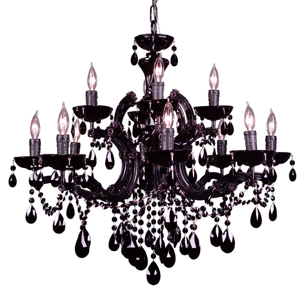 Classic Lighting - 8345 BBLK CBK - Five Light Chandelier - Rialto Traditional - Black on Black from Lighting & Bulbs Unlimited in Charlotte, NC