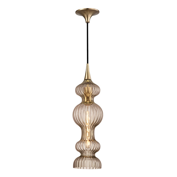 Hudson Valley - 1600-AGB-BZ - One Light Pendant - Pomfret - Aged Brass from Lighting & Bulbs Unlimited in Charlotte, NC