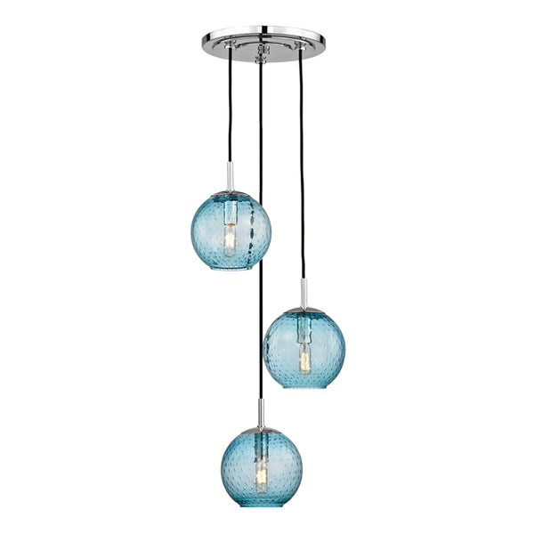 Hudson Valley - 2033-PC-BL - Three Light Pendant - Rousseau - Polished Chrome from Lighting & Bulbs Unlimited in Charlotte, NC
