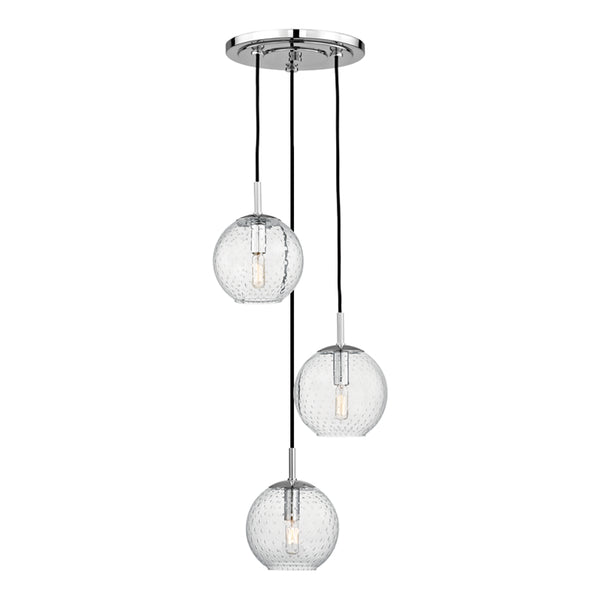 Hudson Valley - 2033-PC-CL - Three Light Pendant - Rousseau - Polished Chrome from Lighting & Bulbs Unlimited in Charlotte, NC